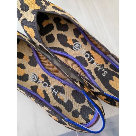 Rothy's The Point in Big Cat yoga comfortable flats animal print W9 - Picture 8 of 8